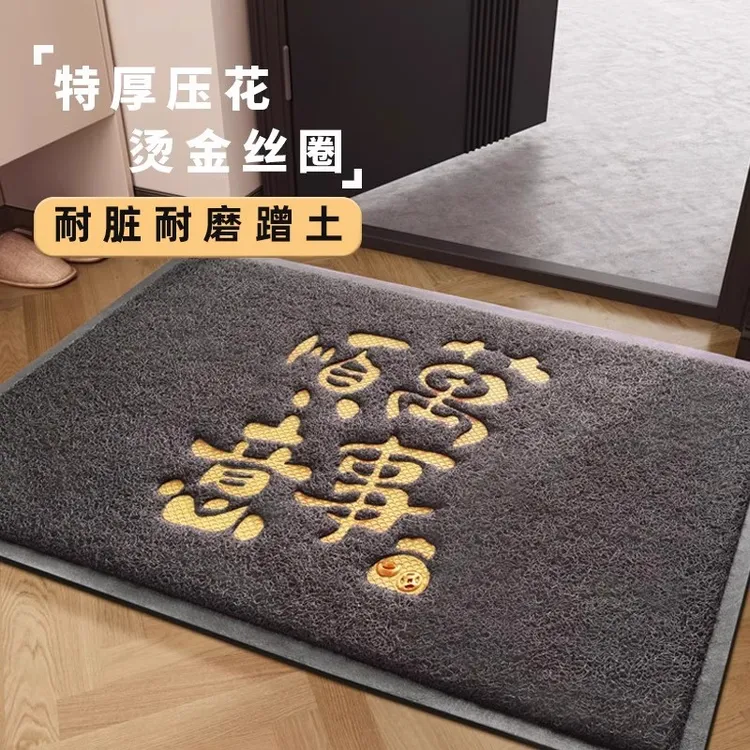 高级感防滑入户门丝圈地垫进门玄关门口蹭脚除尘地毯门外门垫
