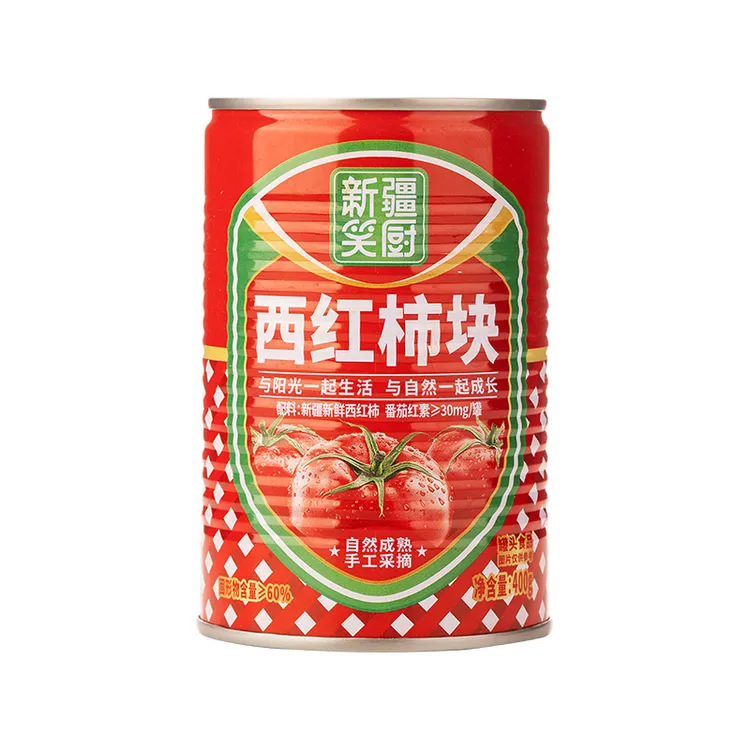 新疆笑厨自然熟西红柿块番茄罐头 400克/罐 果蔬类食材  双仓发货