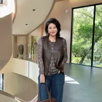 微胖女装【中古雅痞马甲】新款高级感设计感后背镂空皮马甲马夹016