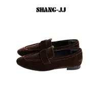 SJJ-SHANG【心动之旅】25ss新品平底丝绒牛皮时尚乐福鞋q133759p