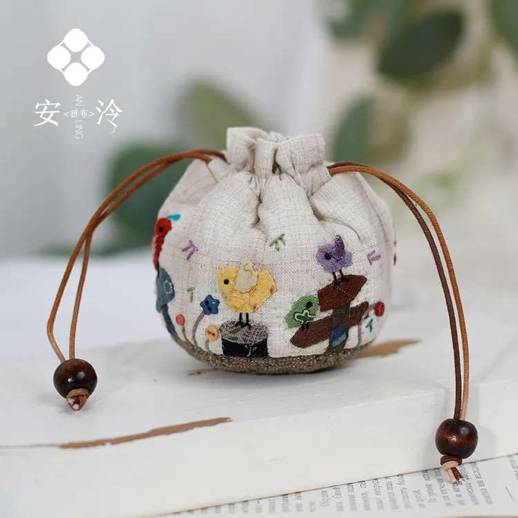【材料包】小鸟合唱团拼布耳机包材料包(视频教程)未裁剪不含工具
