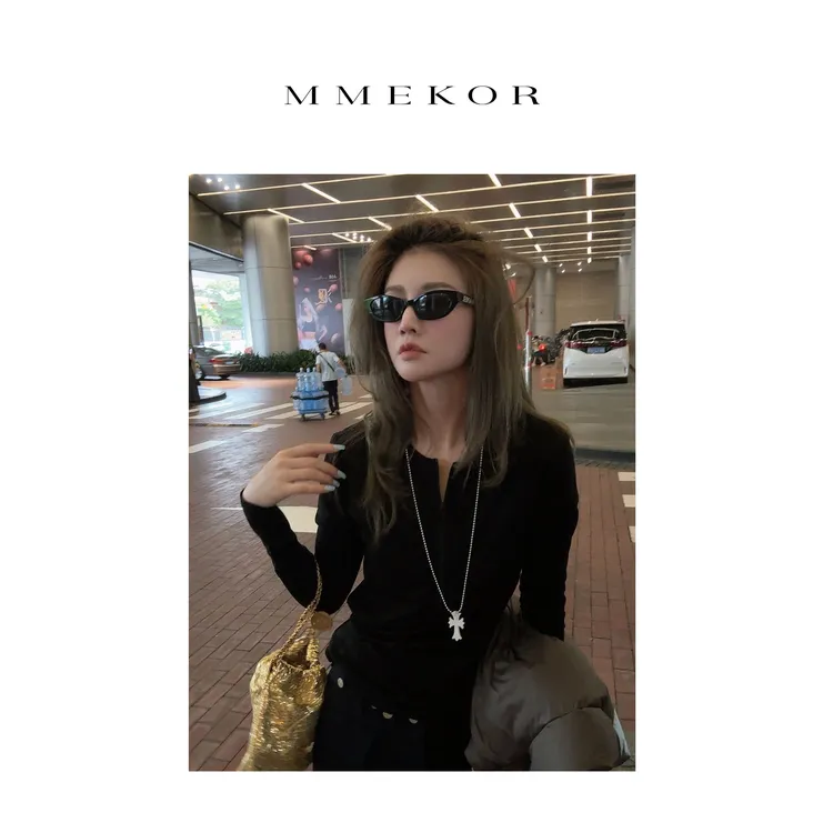 MMEKOR“好身材”T恤 2025新款秋款静奢老钱风经典长袖 30397
