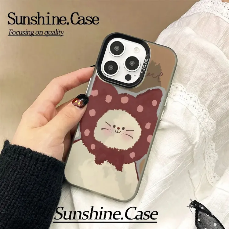 【彩银】头套猫咪适用于iPhone16pro苹果vivo小米oppo防摔手机壳