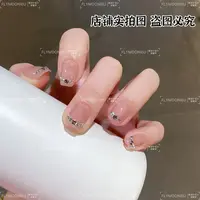 微微一笑  蝶诗舞 纯手工定制美甲贴片  简单气质高级穿戴甲10片