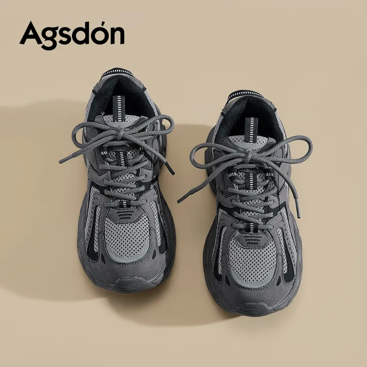 /奥古狮登灰色老爹鞋女2025新款秋冬季厚底运动休闲鞋增高正流行Q