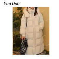 云朵定制【北极星】连帽鹅绒泡芙长款羽绒服LG35