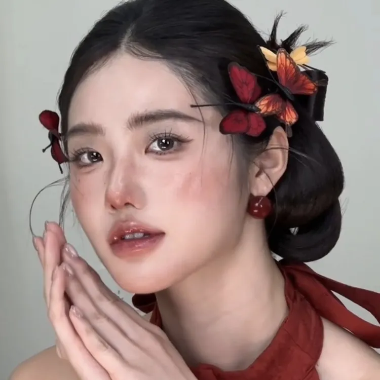 小众手作蝴蝶发饰超好看绝绝子唯美手作发饰新中式晨袍旗袍配饰品