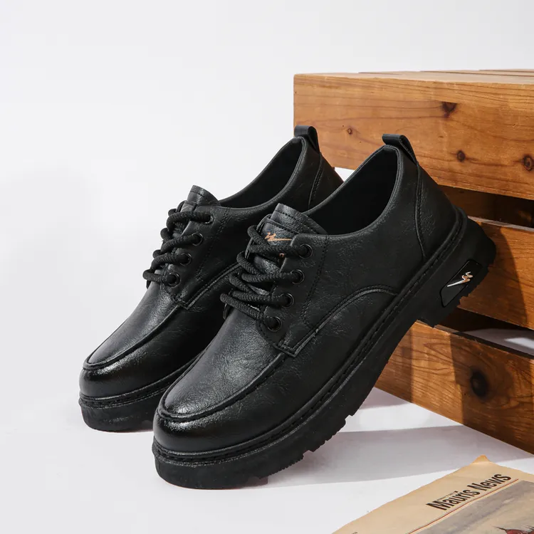 双星八特马丁靴低帮男鞋2025新款百搭秋冬复古风软底商务休闲皮鞋