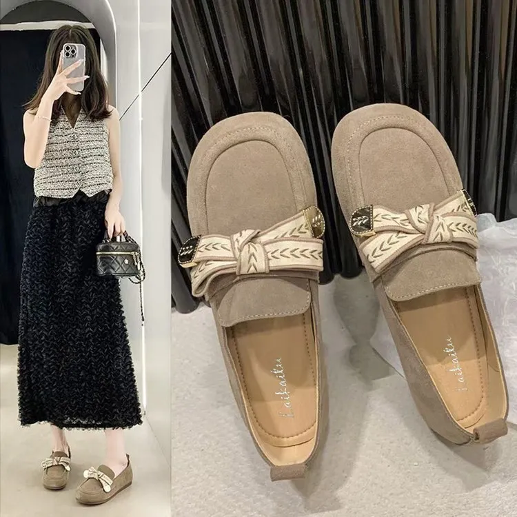 爆款单鞋女2025春季新款复古勃肯鞋平底软底通勤一百搭外穿休闲