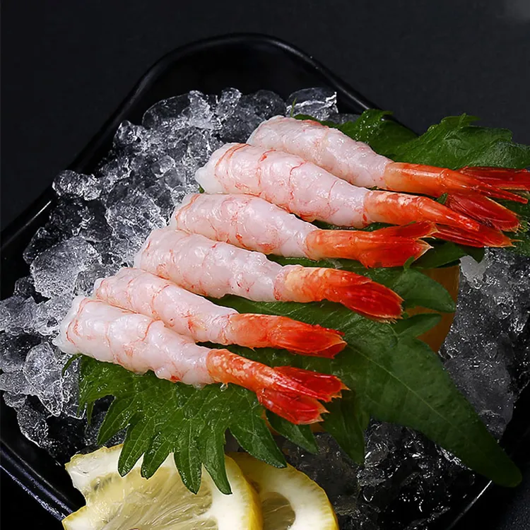 去壳北极甜虾凤尾虾即食海虾三文鱼伴侣寿司刺身 甜虾30尾/板