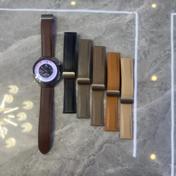 天时适用华为GT6/5/4/3/watch5/4pro纯皮头层牛皮磁吸扣通用表带