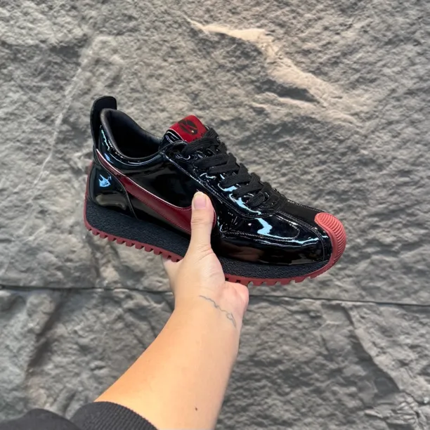 漆皮亮面潮流阿甘鞋时尚运动百搭软底舒适单棉同款男士休闲秋冬鞋