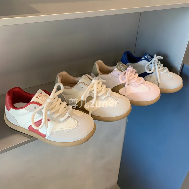 尊儿2025年早春新款皮面透气百搭宝宝软底复古春季小众韩版女鞋