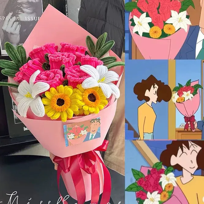 小红薯同款广志送美伢的花同款母亲节520成品扭扭棒手工DIY花束