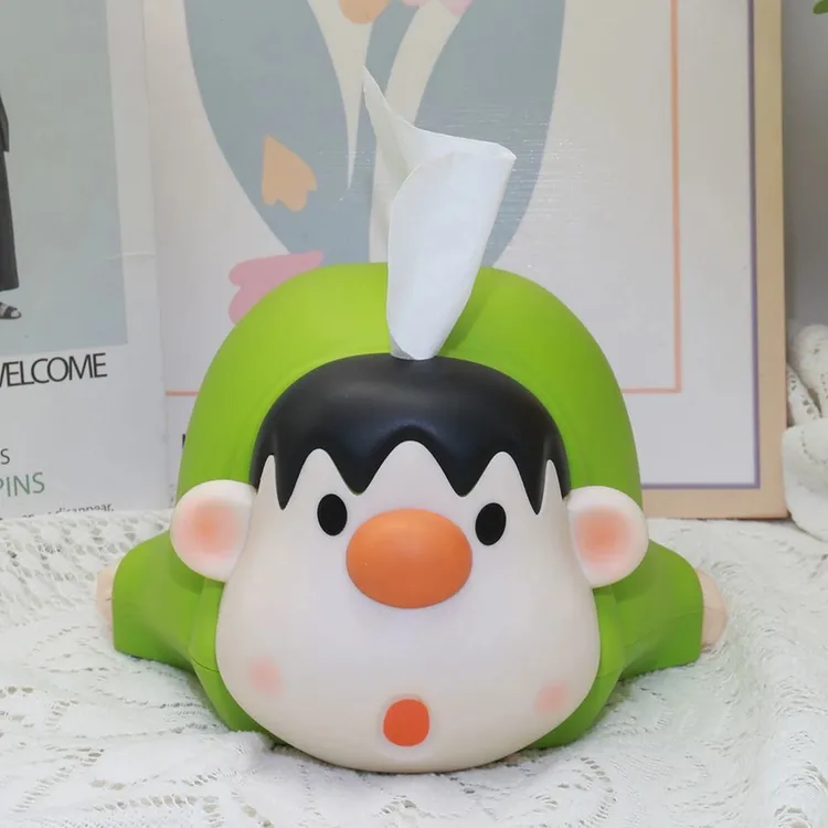 胖虎纸巾盒客厅轻奢高档高颜值抽纸盒装饰摆件创意可爱家用纸抽盒