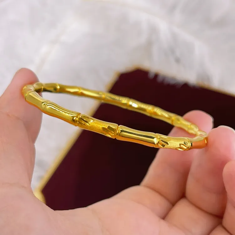 足银手镯 足银手镯竹节车花简约单圈