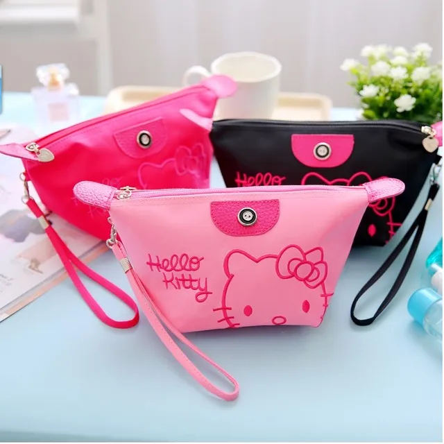 Kitty化妆包便携旅行防水手提包收纳包包卡通可爱链条包洗漱包新