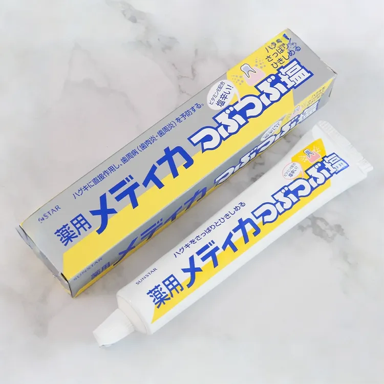 【3支】日本原装进口sunstar盛势达颗粒结晶盐牙膏海盐清洁清新口气