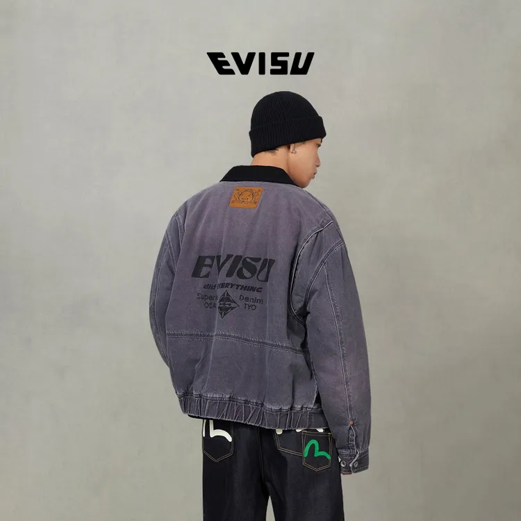 EVISU福神 2025秋新品男士商标印花牛仔夹克2EAHTM5DJ1013RXDQ