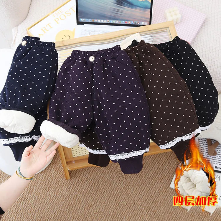 01【加绒加厚】男女童森系碎花棉裤秋冬男女宝新款收口棉裤洋气潮