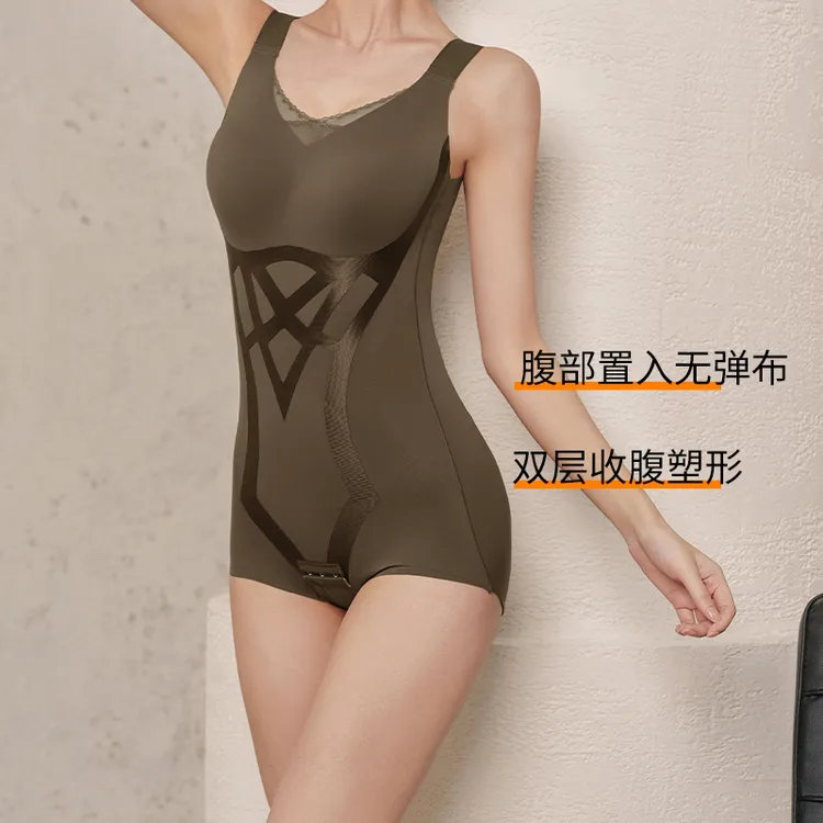 秋冬新款托胸女士提臀可调节连体衣常规款连体蕾丝性感塑身衣