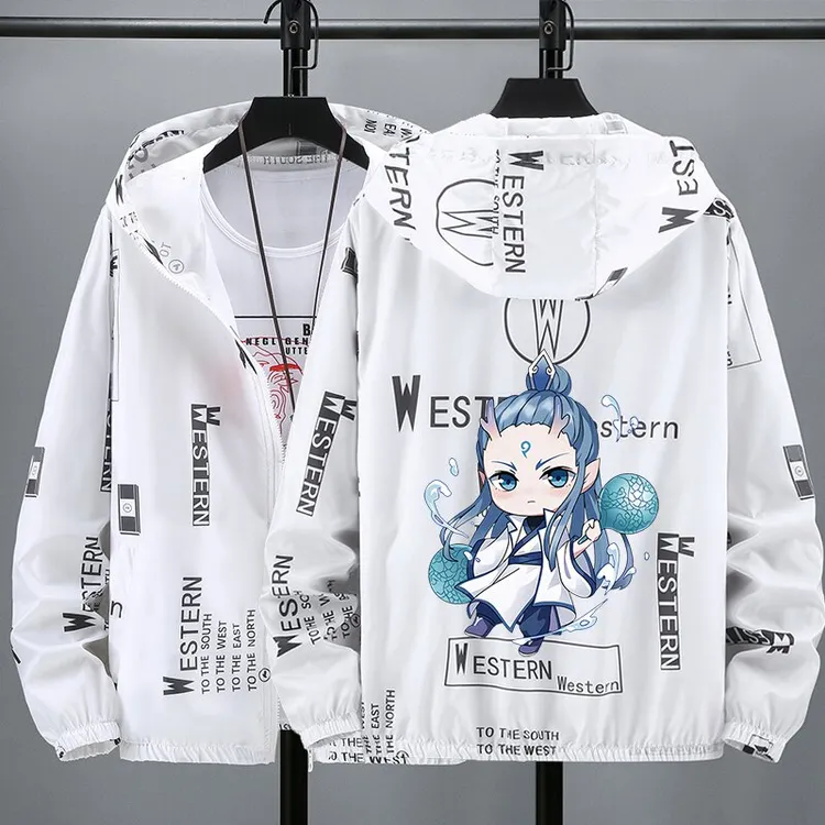 夏季凉感防晒衣男防紫外线外套宽松休闲夹克青少年学生透气防晒服