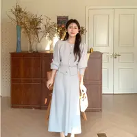 【芝士cheese 】秋冬晨雾雨针织时尚单品设计显瘦套装两件套