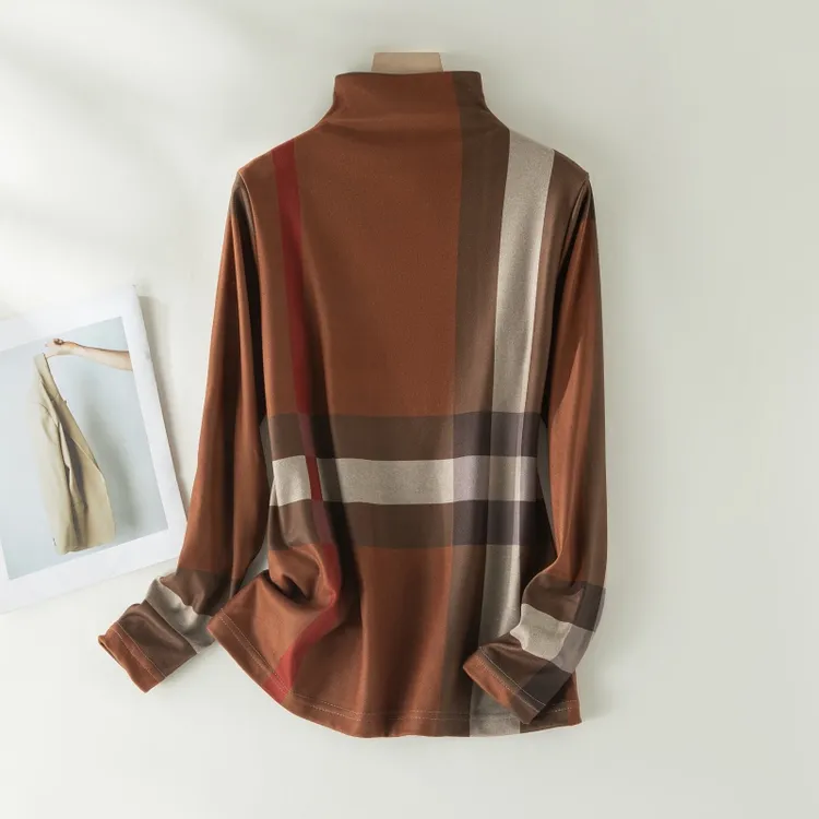 美拉德色系-半高领德绒打底衫 舒适软糯弹力亲肤双面穿-88011