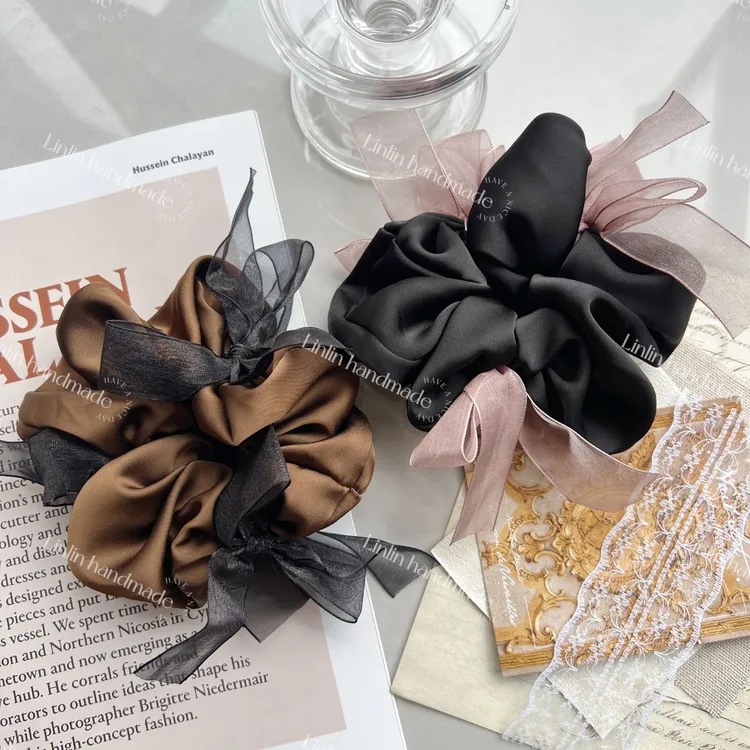 【露思许妍同款】缎面发圈欧根纱蝴蝶结肠圈高级气质发饰氛围感发绳