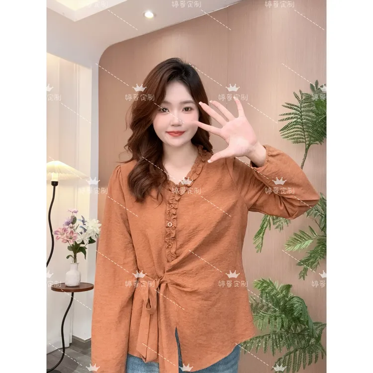 【早秋上新 婷哥定制 浆果花园】秋季设计大码女装长袖上衣TGW41679