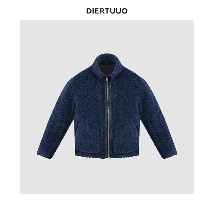 DIERTUUO迪途-68013男款冬季时尚休闲羊毛绒保暖加绒加厚立领夹克