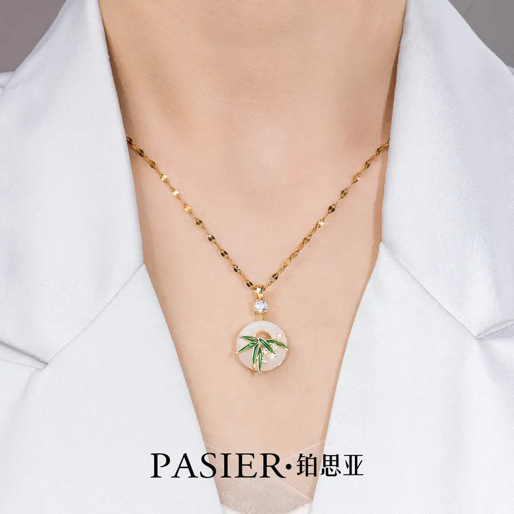 铜合金项链 [竹青]气质国风小众项链