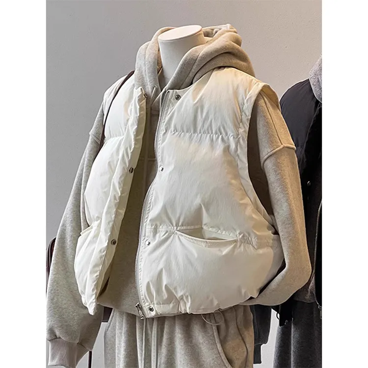 2025秋冬季新款女士羽绒棉服马甲立领加厚短马夹时尚韩版南瓜背心
