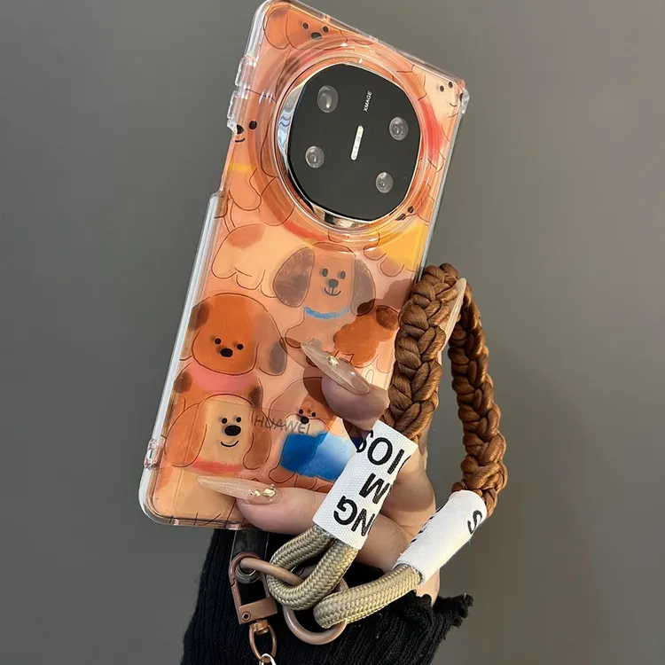 可爱透棕油画狗狗适用华为matex6折叠屏手机壳matex5典藏版新款ma