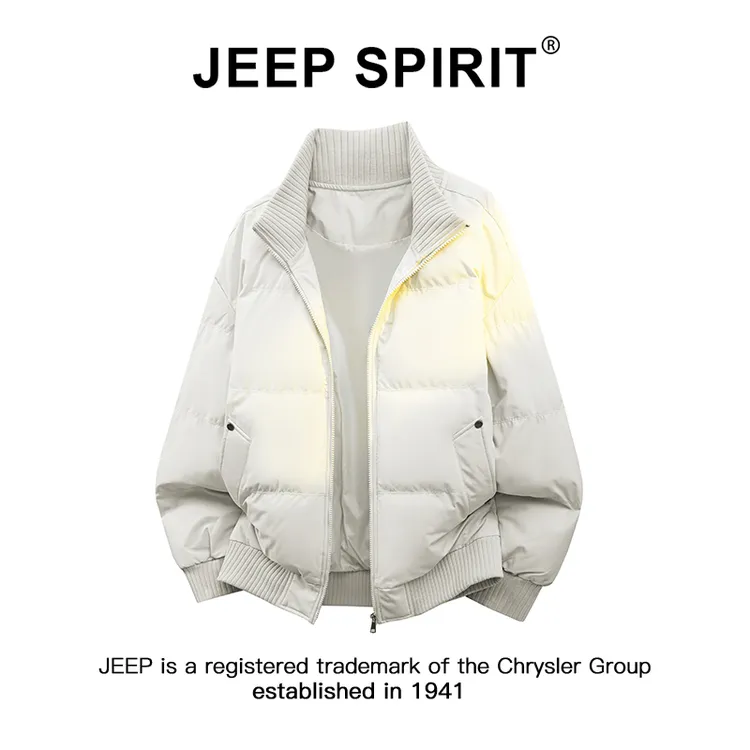 JEEPSPIRIT吉普针织立领棉服外套男款冬季2025新款加厚保暖棉衣