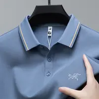 【奥莱撤柜】2025春秋长袖桑蚕丝POLO衫男休闲翻领纯色中年百搭T恤
