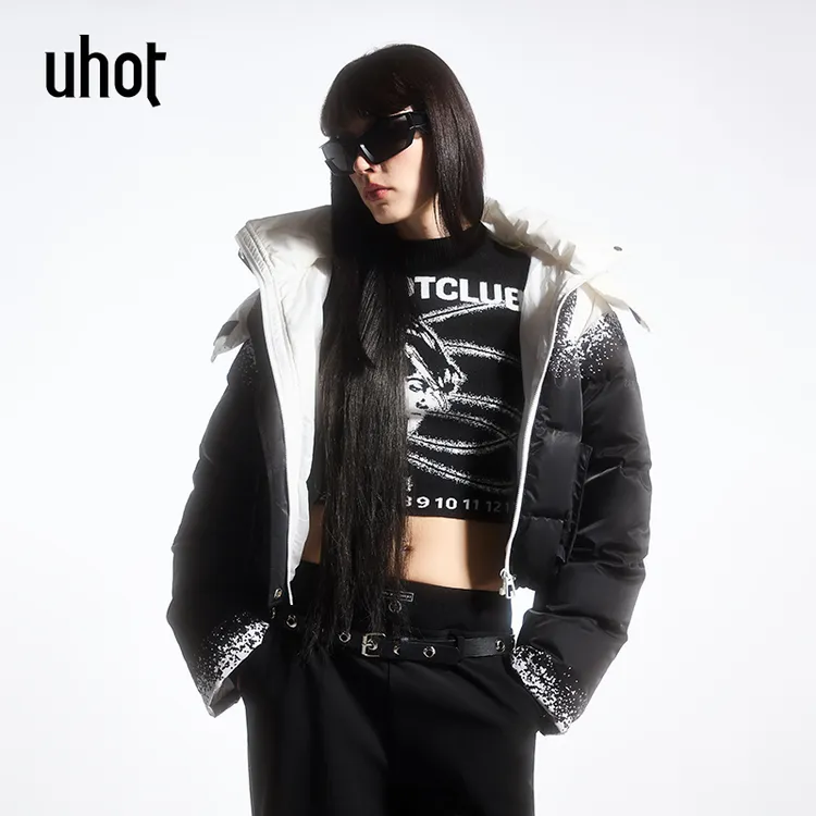 UHOT 运动短款时尚休闲连帽保暖羽绒服UWFW2W300
