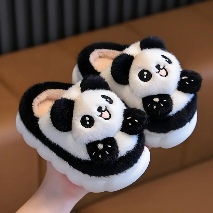 冬季儿童棉拖鞋女童2025保暖防滑女童毛毛鞋母女居家室内宝宝棉鞋