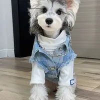 宠物衣服夏季新款牛仔马甲小狗狗猫咪无毛无袖马夹外套