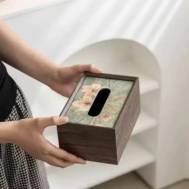 木质纸巾盒茶几家用中式高级客厅轻奢高档酒店桌面收纳盒餐厅纸盒