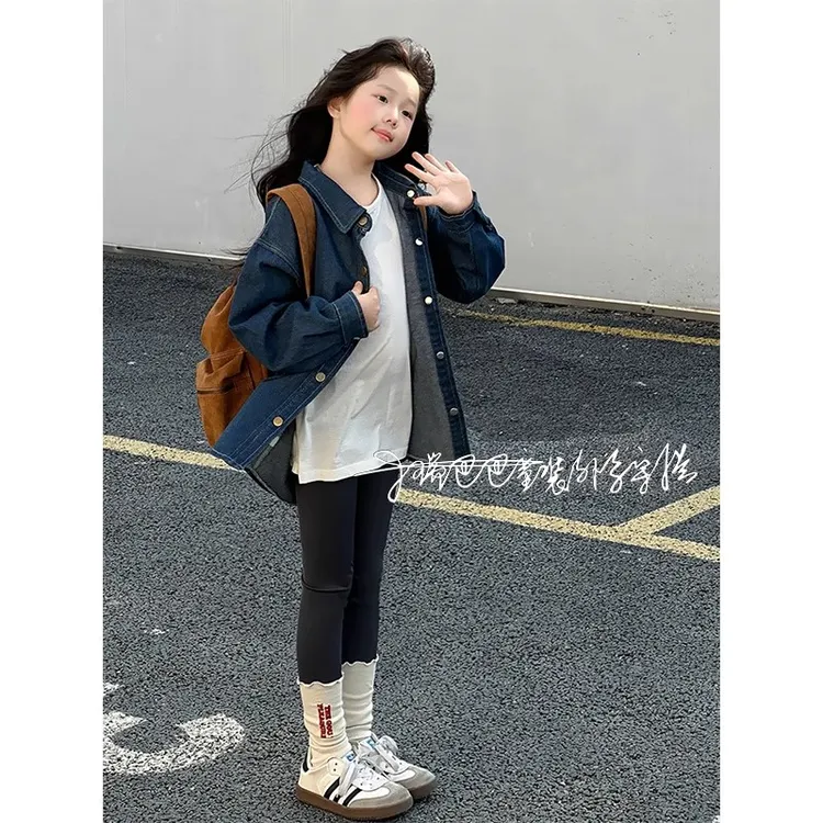 儿童休闲牛仔外套2025新款女大童春秋洋气开衫夹克初中生早秋穿搭