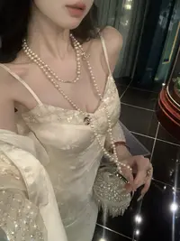 【雅乔定制】明月皎皎 新中式人丝提花吊带鱼尾连衣裙DYYY-25055970