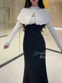 樱花妹妹 清楚系小心机！早秋甜美纯色斗篷针织衫毛衣