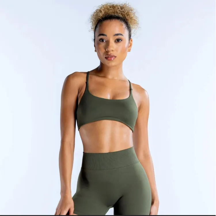 DFYNE·Dynac后纽结交叉肩带健身软糯运动内衣Bra（原标原袋）紧身