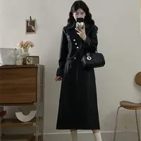 胖颖专属大码秋季新款赫本风皮质假两件上衣+半裙套装3315