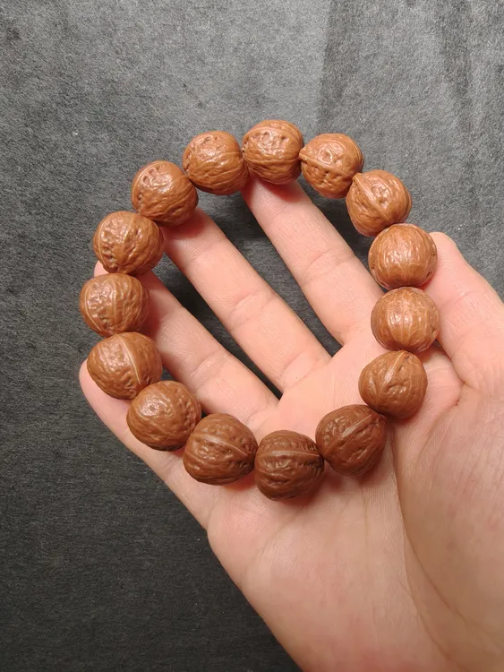 红油皮正三角小桃心核桃手串一物一图边17肚16.5桩高16.5MZ084