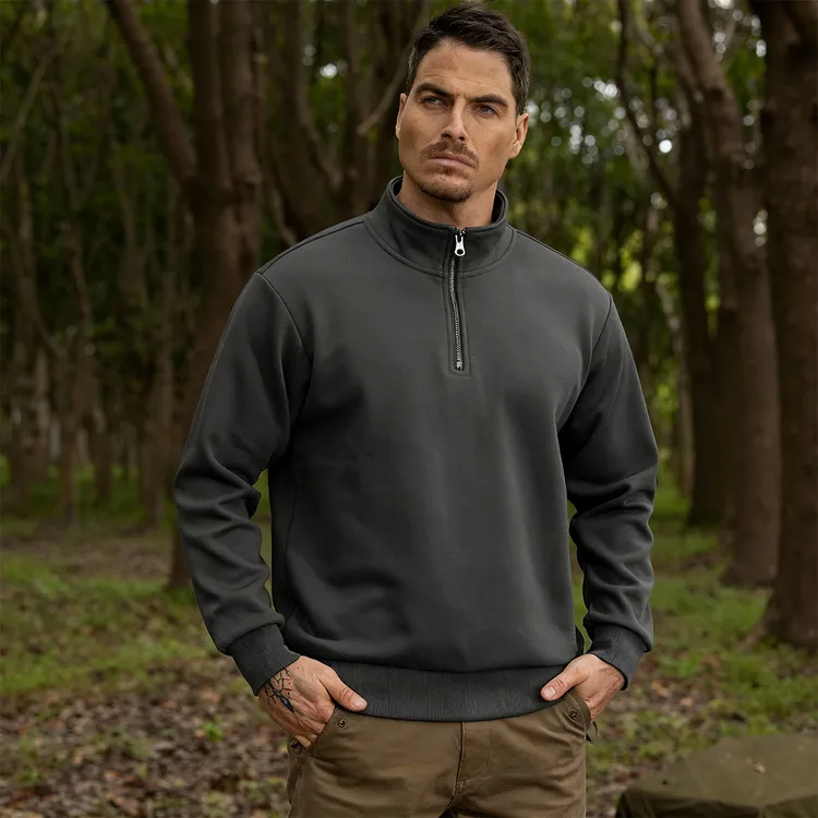 AKCLUB秋冬季拉链长袖男套头立领卫衣半拉链男款上衣男士 2505510