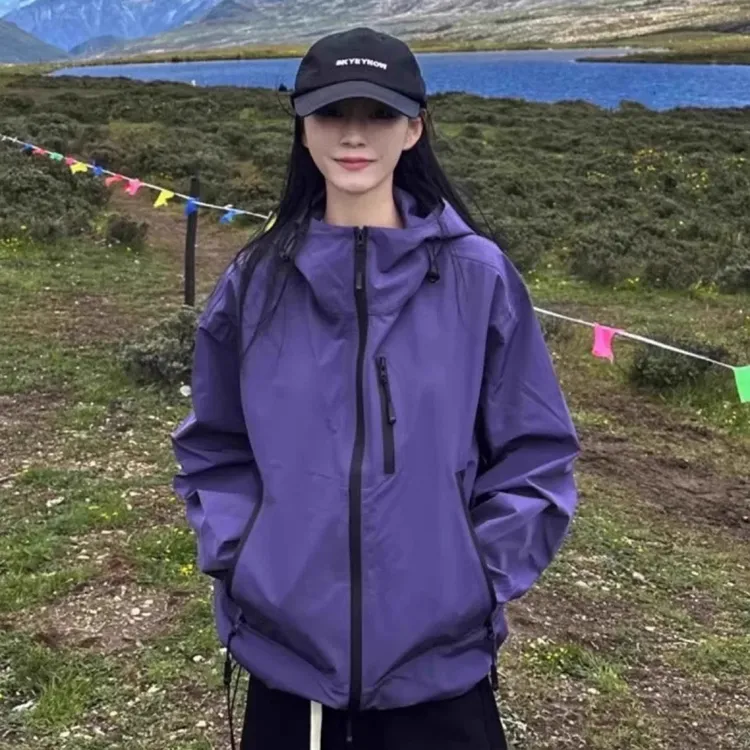 2025新款秋季8802新款休闲百搭连帽夹克防水防风三合一户外冲锋衣