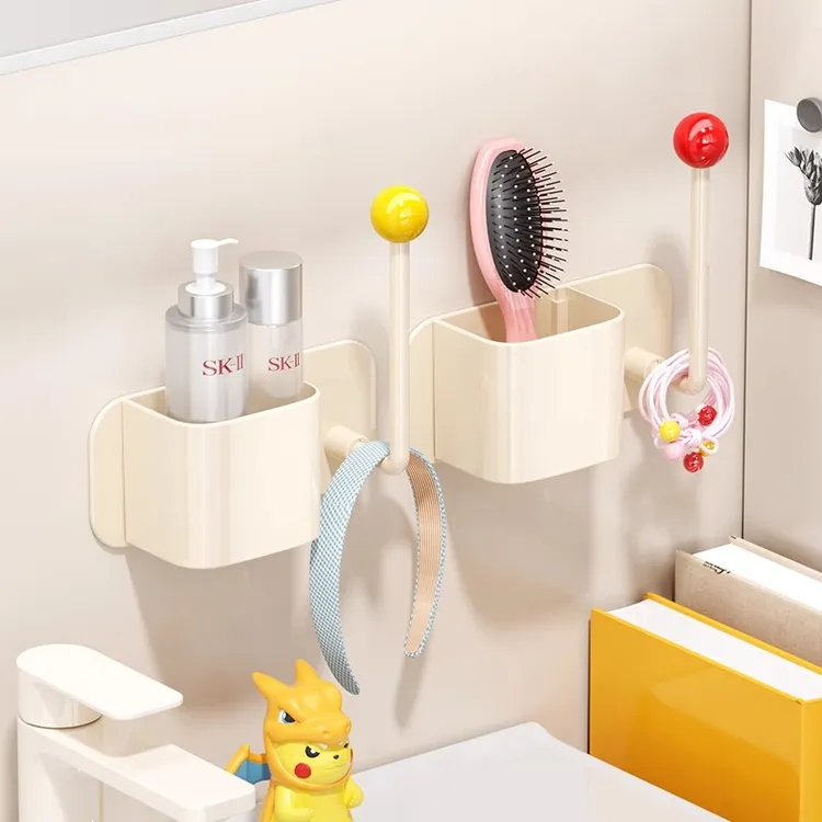 浴室置物架免打孔壁挂式发箍发圈收纳神器卫生间牙膏牙刷收纳筒
