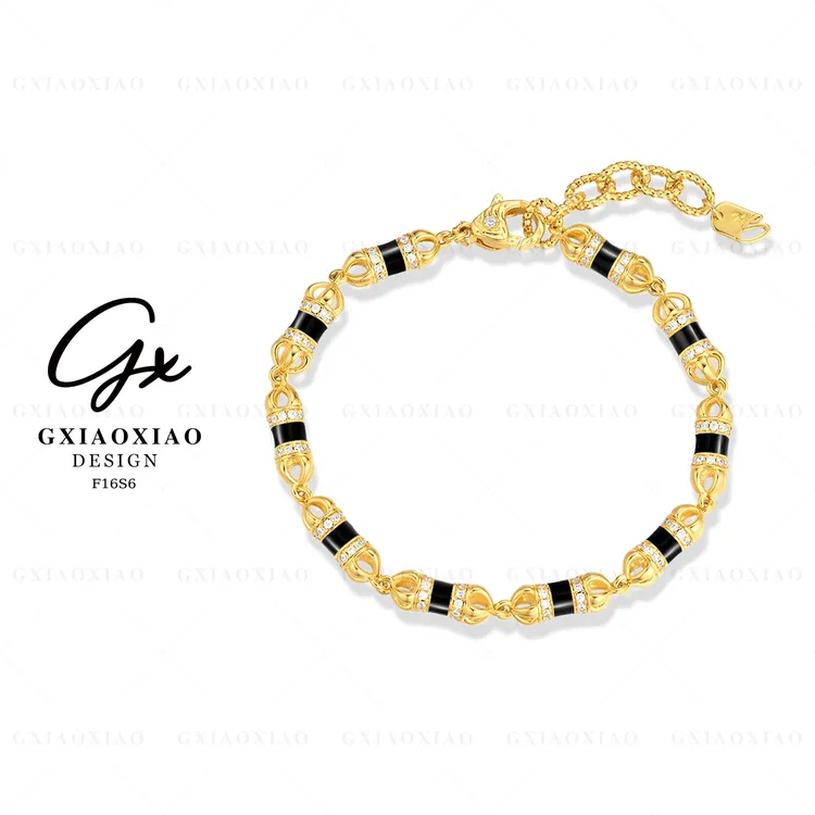 G XIAOXIAO 镀K金【金刚杵】高级新中式手链 F16S6 F16S7 F16S8